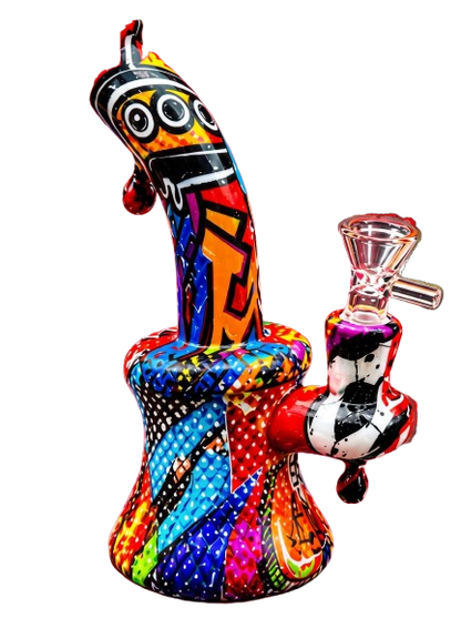 Graffiti Art Glass Beaker Bong