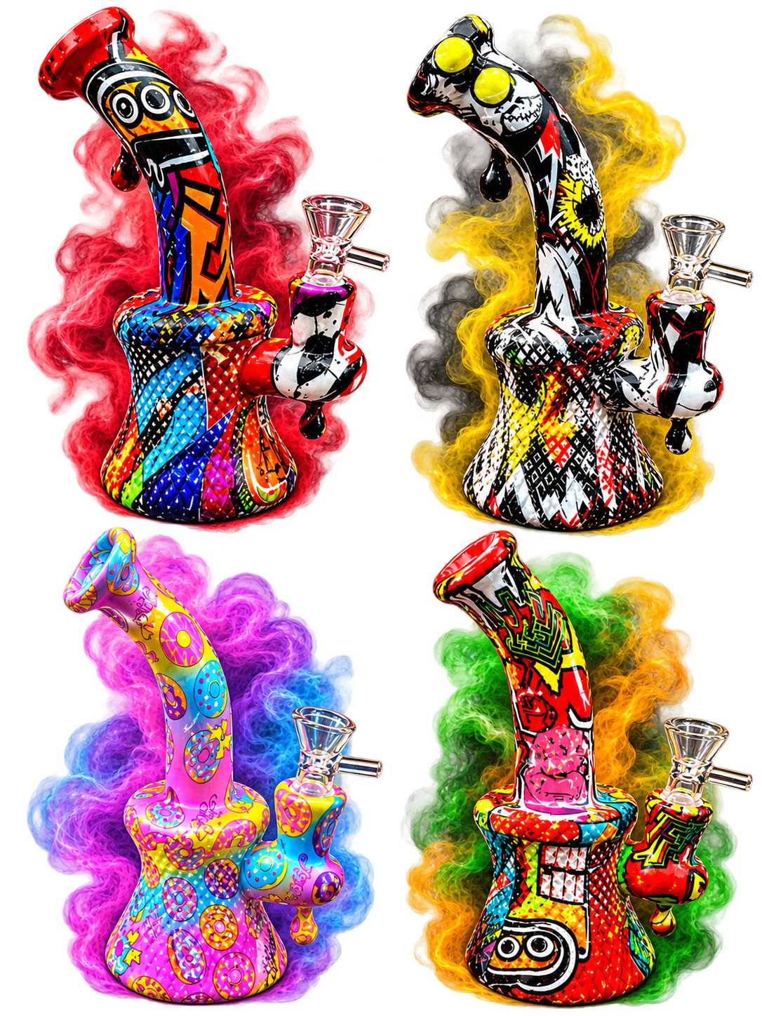 Graffiti Art Glass Beaker Bong